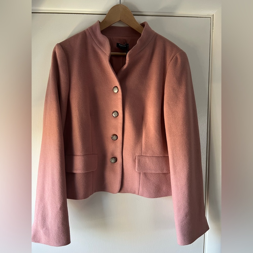 Worth Pink Tailored Cropped Blazer NWT